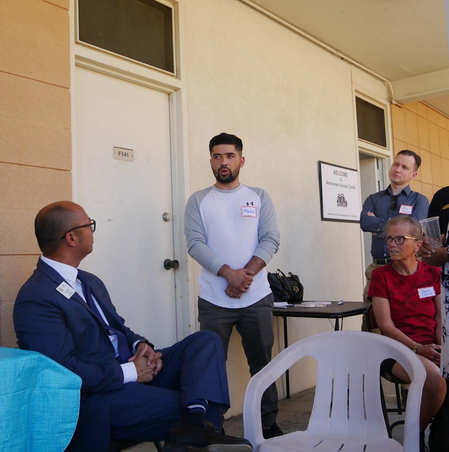 Afghan refugee meets with elected officials